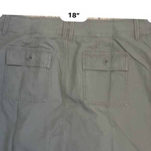 LOFT Olive Green Khaki Cotton Casual‎ Cargo Skirt NWT Size 16 - Picture 3 of 7